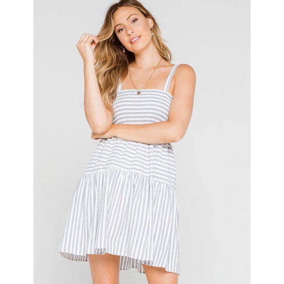 Urban Outfitters Dresses & Skirts - Urban Outfitters Lumiere Striped Smocked Babydoll Dress SZ S